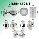 Beehive Satin Chrome Mortice Door Knob Kit - 76mm Bathroom Deadbolt - tradefit - 3