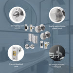 Beehive Satin Chrome Mortice Door Knob Kit - 76mm Bathroom Deadbolt - tradefit - 4