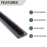 Intumescent Seal Strip - Fire and Smoke - 20x4x2100mm - Black - Pack of 50 - tradefit - 5