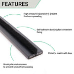 Intumescent Seal Strip - Fire and Smoke - 20x4x2100mm - Black - Pack of 50 - tradefit - 6