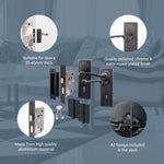 Georgian Rope Edge Scroll Black Door Handle Pack - 64mm Sashlock - tradefit - 4