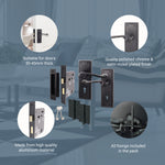 Georgian Rope Edge Scroll Black Door Handle Pack - 80mm Sashlock - tradefit - 4