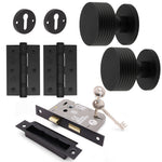 Tangier Matt Black Mortice Door Knob Kit - 80mm Sashlock - tradefit - 1