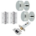 Temara Polished Chrome Mortice Door Knob Kit - 76mm Latch