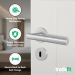 Vigo Lever on Rose Stainless Steel Door Handle Kit - Medium Duty - 80mm Sashlock - tradefit - 4