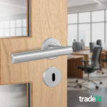 Vigo Stainless Steel Lever on Rose Door Handle Kit - Medium Duty FD30/60 - 80mm Sashlock - tradefit - 7