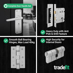 Satin Aluminium Contract Lever Door Handle Kit - 80mm Euro Sashlock and Double Cylinder - Master Keyed - 5