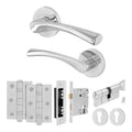 Nola Polished Chrome Lever on Rose Door Handle Kit - 80mm Euro Sashlock and Thumbturn Cylinder - Master Keyed