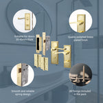 Georgian Rope Edge Scroll Polished Brass Door Handle Pack - 80mm Bathroom - tradefit - 4