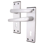 Aluminium Council Lever Lock Pack - 150 x 40mm - 66mm Lock x 76mm Hinges - Satin Aluminium - tradefit - 2