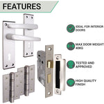 Aluminium Council Lever Lock Pack - 150 x 40mm - 66mm Lock x 76mm Hinges - Satin Aluminium - tradefit - 3