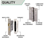Aluminium Council Lever Lock Pack - 150 x 40mm - 66mm Lock x 76mm Hinges - Satin Aluminium - tradefit - 5