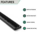 Intumescent Seal Strip - Fire and Smoke - 15x4x2100mm - Black - Pack of 50 - tradefit - 5