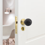 Beehive Black/Brass Wooden Mortice/Rim Door Knob Kit - 80mm Sashlock - tradefit - 5