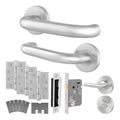 Return to Door Lever on Rose Stainless Steel Door Handle Kit - Medium Duty FD30/60 - 80mm Bathroom Lock