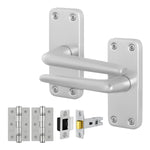 Satin Aluminium Contract Lever Latch Handle Kit - 76mm Latch - 1