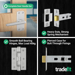 Satin Aluminium Contract Lever Latch Handle Kit - 76mm Latch - 5