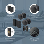 Victorian Ringed Black Mortice Door Knob Kit - 76mm Latch - 76mm Hinges - tradefit - 4