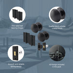 Victorian Matt Black Mortice Door Knob Kit - 76mm Latch - 76mm Hinges - tradefit - 4