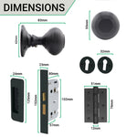 Beehive Black Mortice Door Knob Kit - 80mm Sashlock - tradefit - 4