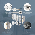 Bosa Duo Style Polished Chrome/Satin Nickel Lever on Rose Door Handle Pack - 80mm Sashlock - tradefit - 5