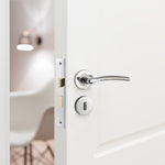 Bosa Duo Style Polished Chrome/Satin Nickel Lever on Rose Door Handle Pack - 80mm Sashlock - tradefit - 6