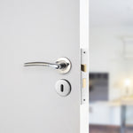 Bosa Duo Style Polished Chrome/Satin Nickel Lever on Rose Door Handle Pack - 80mm Sashlock - tradefit - 7
