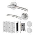 Bosa Duo Style Polished Chrome/Satin Nickel Lever on Rose Door Handle Pack - 64mm Sashlock