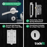 Bosa Duo Style Polished Chrome/Satin Nickel Lever on Rose Door Handle Pack - 64mm Sashlock - tradefit - 5