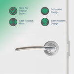 Bosa Duo Style Polished Chrome/Satin Nickel Lever on Rose Door Handle Pack - 80mm Sashlock - tradefit - 4