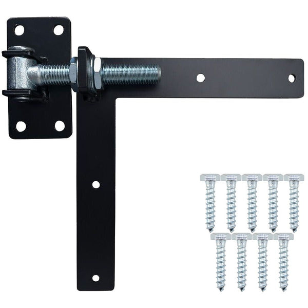 Adjustable Gate Hinges - Left Hand - 300 x 300mm - M24 - Black - tradefit - Featured Image