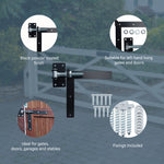 Adjustable Gate Hinges - Left Hand - 300 x 300mm - M24 - Black - tradefit - 4