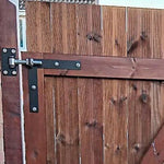 Adjustable Gate Hinges - Left Hand - 300 x 300mm - M24 - Black - tradefit - 5