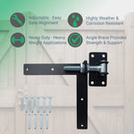 Adjustable Gate Hinges - Right Hand - 300 x 300mm - M24 - Black - tradefit - 2