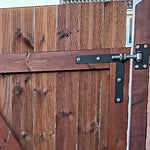 Adjustable Gate Hinges - Right Hand - 300 x 300mm - M24 - Black - tradefit - 5