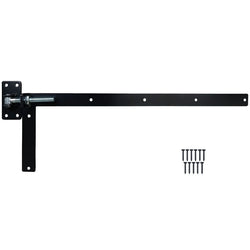 Adjustable Gate Hinges - Left Hand - 900 x 300mm - M20 - Black - tradefit