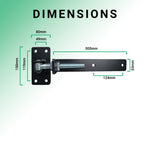 Adjustable Gate Hinges - 300mm - M20 - Black - tradefit - 3