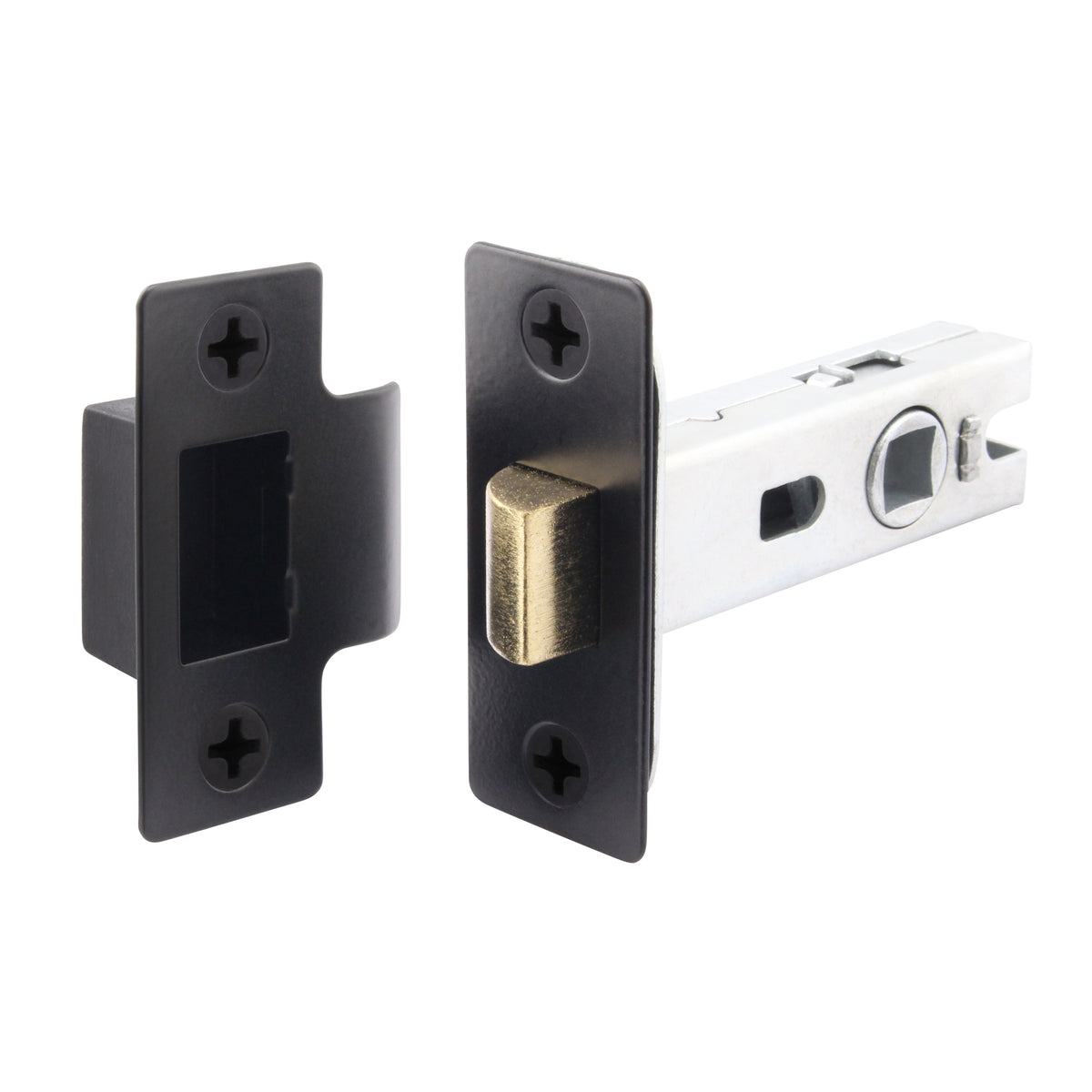 2.5 inch/64mm Tubular Latch Bolt Through - 44mm Backset - Black - tradefit