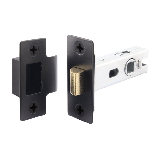 2.5 inch/64mm Tubular Latch Bolt Through - 44mm Backset - Black - tradefit