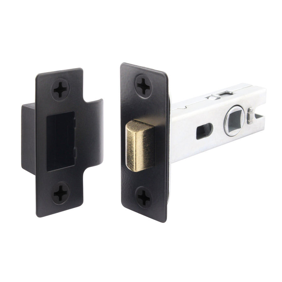 2.5 inch/64mm Tubular Latch Bolt Through - 44mm Backset - Black - tradefit