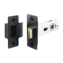 3 inch/76mm Tubular Latch Bolt Through - 57mm Backset - Black - tradefit