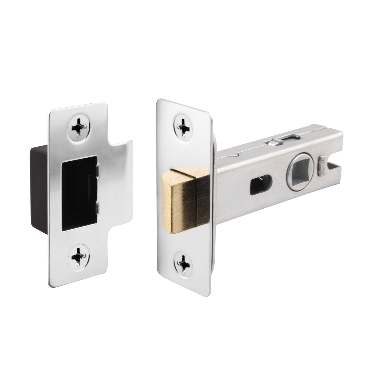 2.5 inch/64mm Bolt Through Tubular Latch - 44mm Backset - Polished Chrome - tradefit