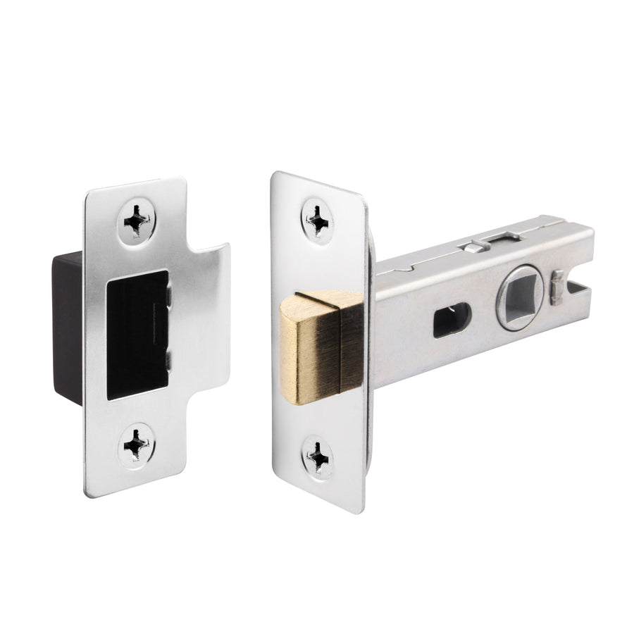 2.5 inch/64mm Bolt Through Tubular Latch - 44mm Backset - Polished Chrome - tradefit