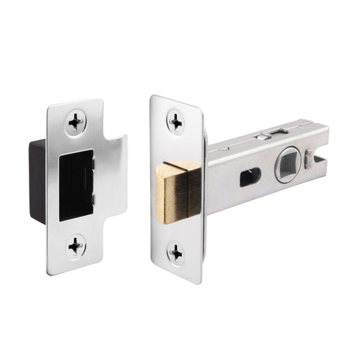 3 inch/76mm Tubular Latch Bolt Through - 57mm Backset - Polished Chrome - tradefit