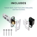 2.5 inch/64mm Bolt Through Tubular Latch - 44mm Backset - Polished Chrome - tradefit