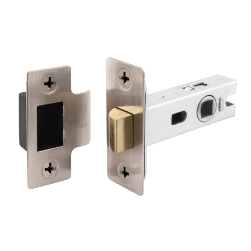 2.5 inch/64mm Tubular Latch Bolt Through - 44mm Backset - Satin Nickel - tradefit