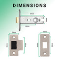 2.5 inch/64mm Tubular Latch Bolt Through - 44mm Backset - Satin Nickel - tradefit
