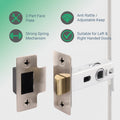 2.5 inch/64mm Tubular Latch Bolt Through - 44mm Backset - Satin Nickel - tradefit
