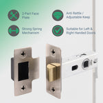 3 inch/76mm Tubular Latch Bolt Through - 57mm Backset - Satin Nickel - tradefit - 2