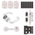 Fire Door Kit - Bathroom Cubicle Door - Medium Duty - Satin Aluminium